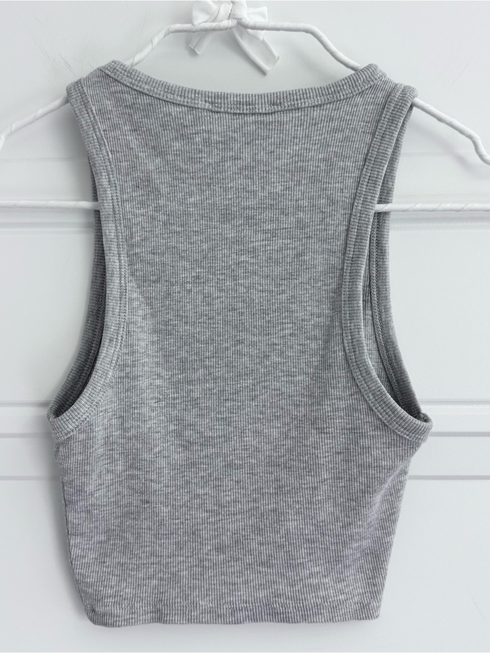 ZARA Light Gray Ribbed Cropped Tank, S - Picture 2 of 5